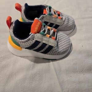 Adidas Kids Gray and Orange Sneakers
